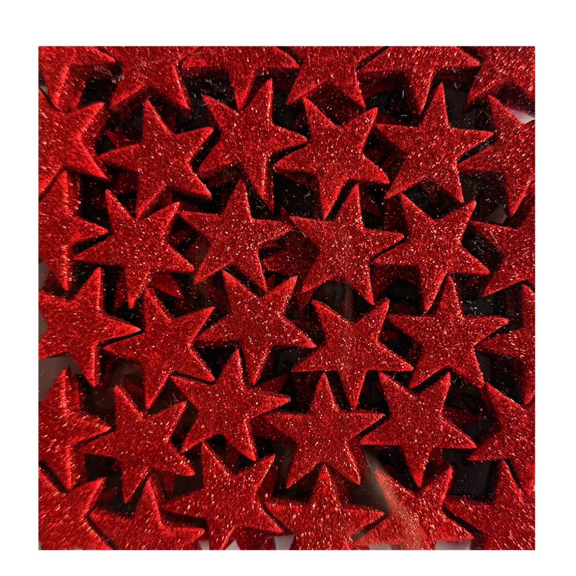 Deko Streu Sterne Glitzer rot, 108 Stück/Box