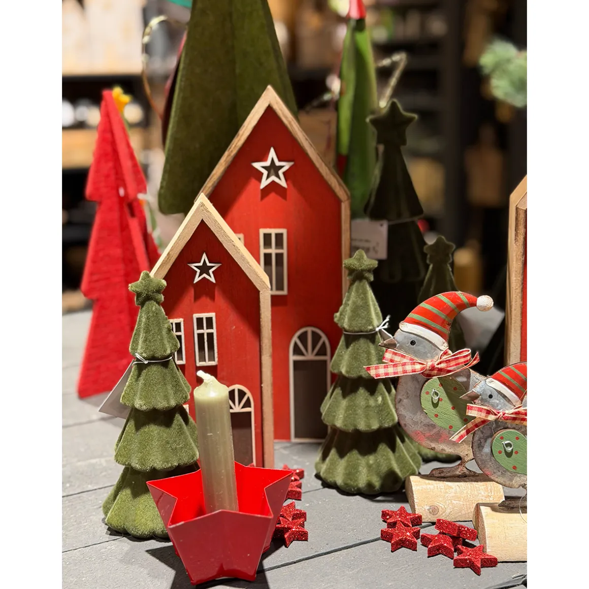 Deko Streu Sterne Glitzer rot, 108 Stück/Box