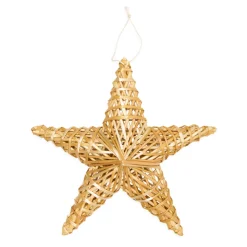 Deko Strohstern Weihnachten, Christbaumschmuck aus Strohfasern, 20cm, Halbach