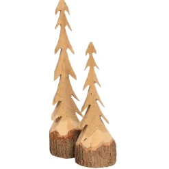 Deko Tannenbaum Natur, rustikale schlanke Tanne aus Naturholz, 50cm, WMG Grünberger