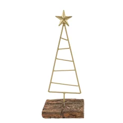 Deko Tannenbaum, Tannenbaum mit Stern auf Holzfuß, 10x26cm, Kunststoff