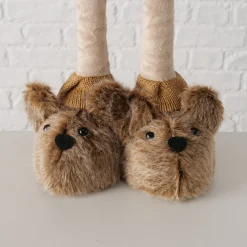 Deko Teddy mit Pumphose und Hundeschuhe, Teddyjunge mit Teleskopbeine, 34cm bis 54cm, Boltze Home Collection