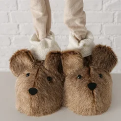 Deko Teddy mit Rock und Hundeschuhe, Teddymädchen mit Teleskopbeine, 74cm bis 120cm, Boltze Home Col