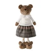 Deko Teddy mit Rock und Hundeschuhe, Teddymädchen mit Teleskopbeine, 34cm bis 54cm, Boltze Home Collection