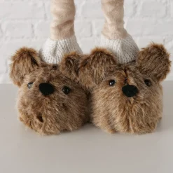 Deko Teddy mit Rock und Hundeschuhe, Teddymädchen mit Teleskopbeine, 34cm bis 54cm, Boltze Home Collection