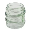 Deko Teelichtglas Wellenform, Windlicht aus Glas hellgrün, 9x9cm