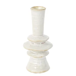 Deko Vase, Blumenvase, Keramikvase, cremeweiß, 21cm