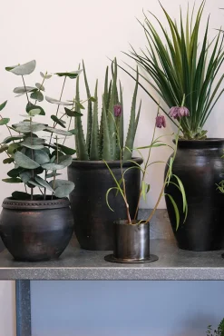 Deko Vase Fred, massive Metallvase used look, 15cm, Trademark Living