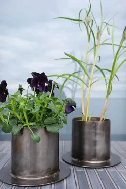 Deko Vase Fred, massive Metallvase used look, 15cm, Trademark Living