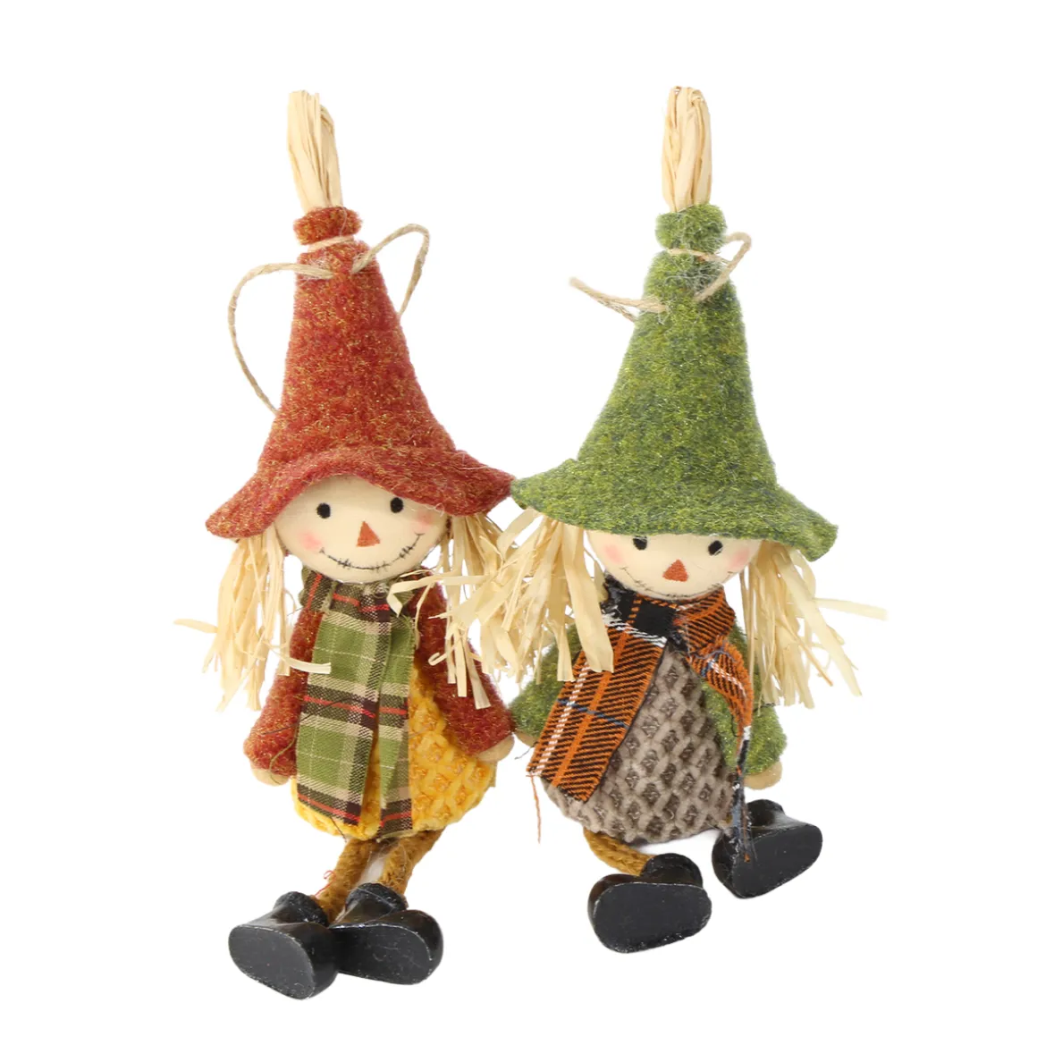 Deko Vogelscheuche mit braunem oder grünem Hut, 21cm, Hänger