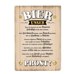 Deko Wandschild Bier, Metallschild Bier unser...Prost, 42x30cm, Gilde