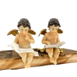 Deko Weihnachtsengel Nostalgie, Engel mit Buch, Kantenhocker, 9cm, Polyresin