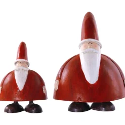 Deko Weihnachtsmann Santa, dicker Nikolaus aus Metall, 15cm