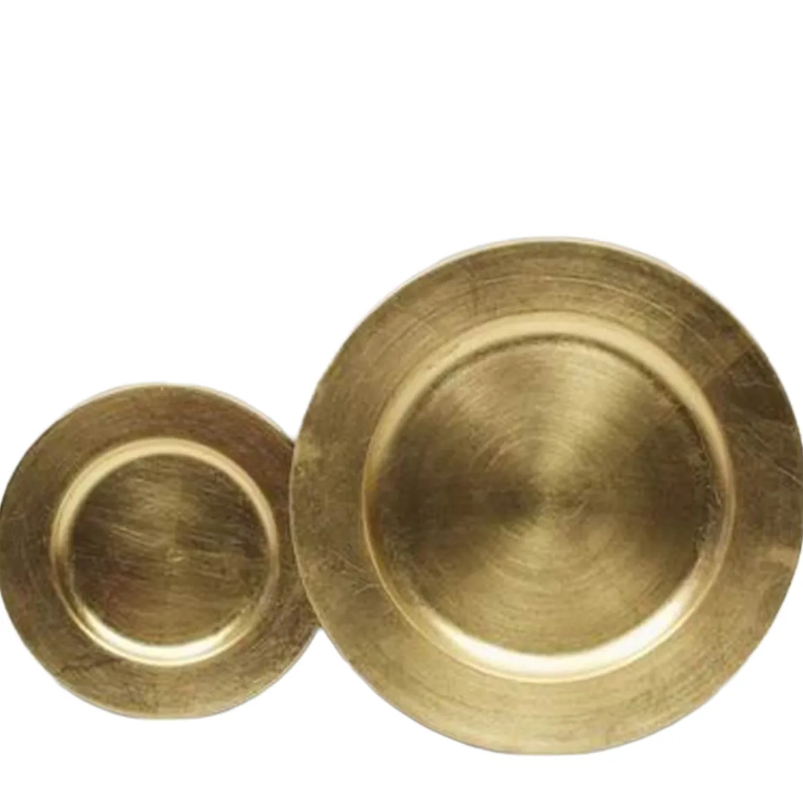 Deko Weihnachtsteller gold, runder kleiner Platzteller gold glänzend, Ø17cm, Kunststoff