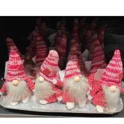 Deko Wichtel Niko, Stoffwichtel mit langem Bart und Strickmütze, 21cm