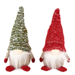 Deko Wichtel, Weihnachtswichtel mit weißem Bart, rote oder grüne Mütze, 13cm