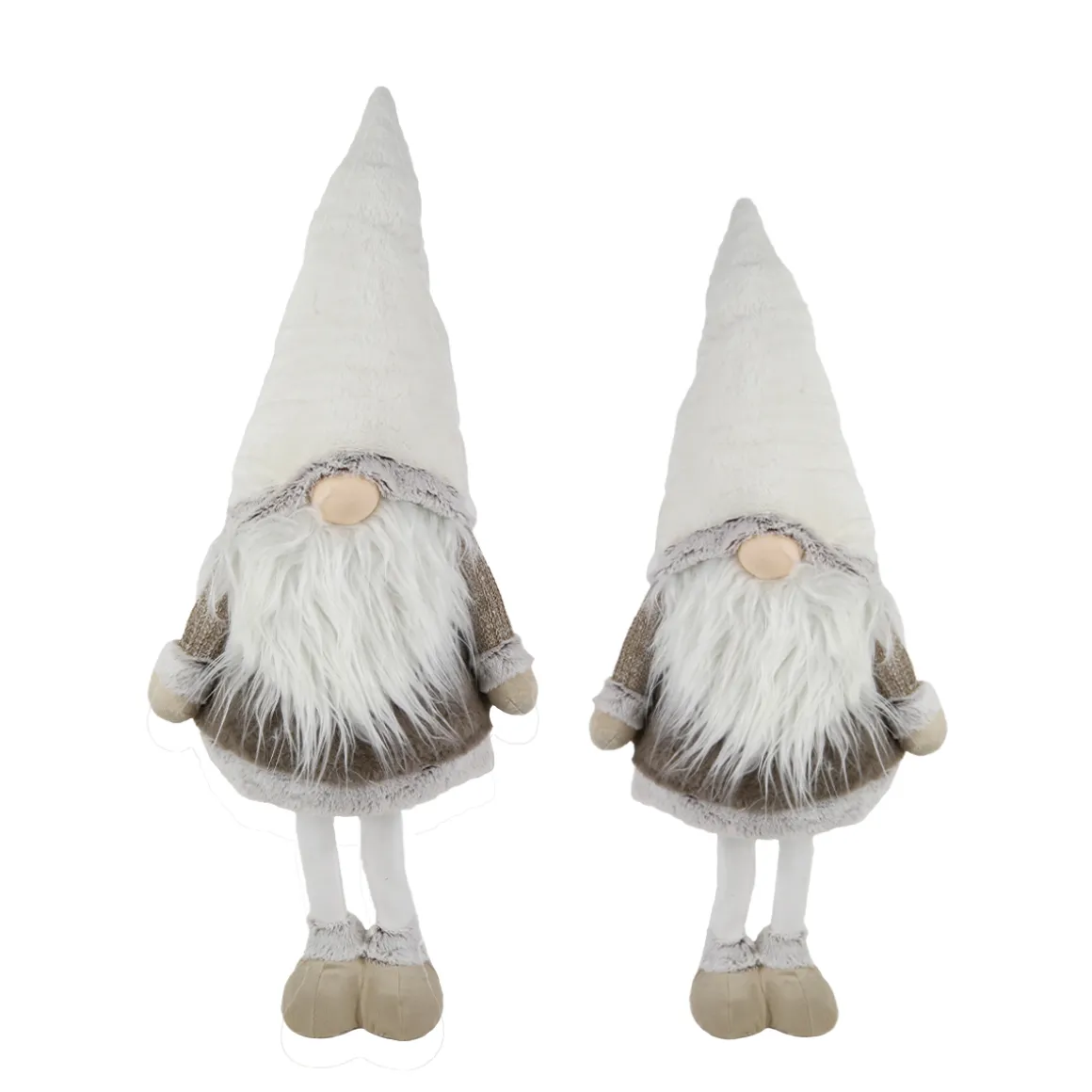 Deko Wichtel, Weihnachtswichtel mit weißer Mütze und langem Bart, 100cm