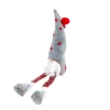Deko Wichtel, Weihnachtszwerg Santa Romeo mit Bammelbeine, graue Filzmütze mit Sterne, 46cm