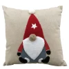 Deko Wichtelkissen Dans, Kissen mit einem Weihnachtswichtel, rot-weiß, 40x40cm