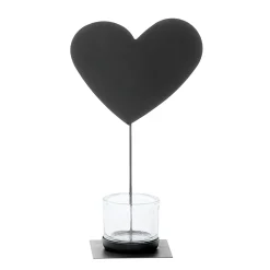 Deko Windlicht Herz, Metallherz als Tafel, auf Fuß, 27cm, WMG Grünberger