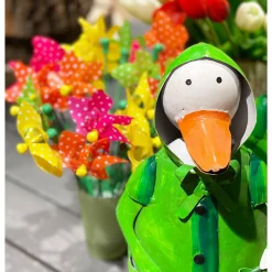 Deko Windrad, grün mit Punkte, 27cm, Kunststoff