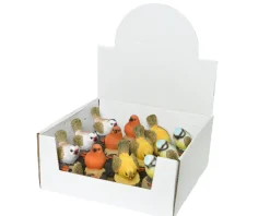 Deko Zwitschervögel, 4 versch Ausführungen, Vögel auf Baumstamm mit Sensor