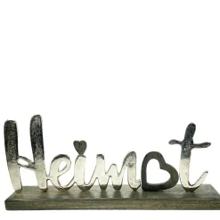 Dekoaufsteller Heimat, Schriftzug Heimat mit Herz auf Holzsockel, 32cm