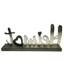 Dekoaufsteller Heimat, Schriftzug Heimat mit Herz auf Holzsockel, 32cm