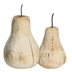 Deko Birne Natur, Holzbirne aus Naturholz, 50cm, WMG Grünberger