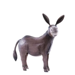 Deko Esel used look, Metallesel, brauner Esel aus Metall, 31x36cm