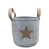 Deko Filzkorb Weihnachten mit Griffen, Übertopf aus Naturfilz mit Lederimitat Stern, 25x25cm