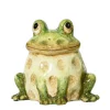 Deko Frosch grün-braun, Gartenfrosch aus Terracotta, 7cm