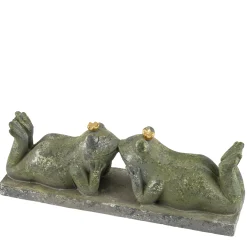 Deko Frösche Froschkönige, Gartenfrösche liegend, Froschpaar, 34cm
