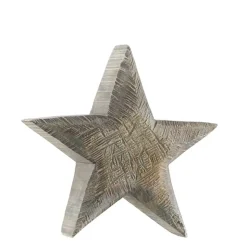 Deko Holzstern grau, Stern sägerau aus Pappelholz, 20cm, WMG Grünberger