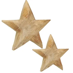 Deko Holzstern Natur, Stern sägerau aus Pappelholz, 30cm, WMG Grünberger