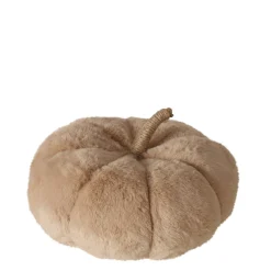 Deko Kissen Kürbis Johanne braun oder weiß, Plüschkissen in kürbisform, 30cm, Boltze Home Collection