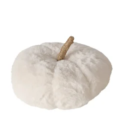 Deko Kissen Kürbis Johanne braun oder weiß, Plüschkissen in kürbisform, 30cm, Boltze Home Collection