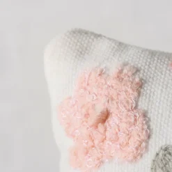 Deko Kissen Lomna mit getickten Blumen, Baumwollkissen Blumen in rose, 50x30cm, Boltze Home Collecti