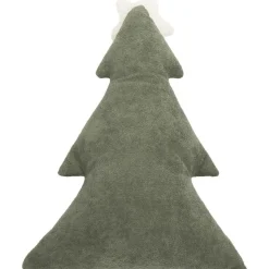 Deko Kissen Tannenbaum Dans, weiches grünes Formkissen Tannenbaum mit Stern, 45cm