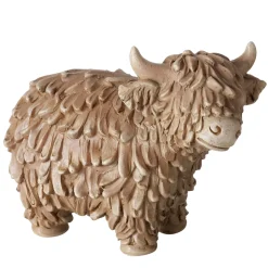 Deko Kuh Buffy, Schottisches Hochlandrind braun, 18x13cm, Boltze Home Collections
