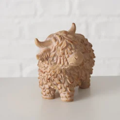 Deko Kuh Buffy, Schottisches Hochlandrind braun, 18x13cm, Boltze Home Collections