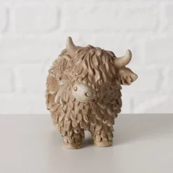 Deko Kuh Buffy, Schottisches Hochlandrind braun, 18x13cm, Boltze Home Collections