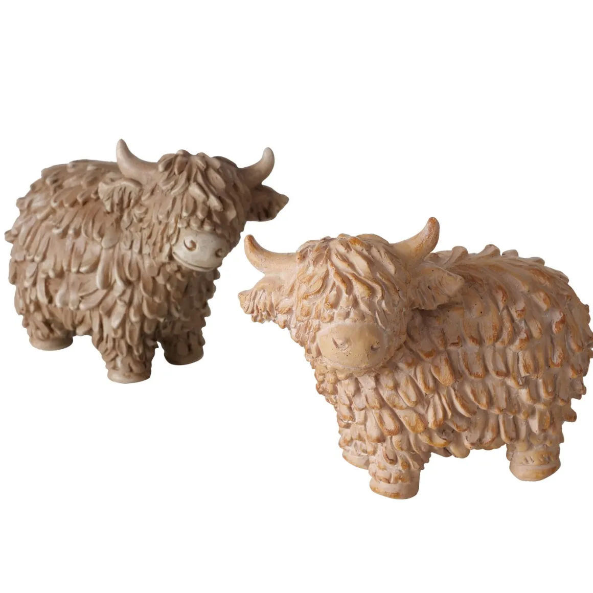 Deko Kuh Buffy, Schottisches Hochlandrind braun, 18x13cm, Boltze Home Collections