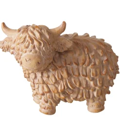 Deko Kuh Buffy, Schottisches Hochlandrind braun, 18x13cm, Boltze Home Collections