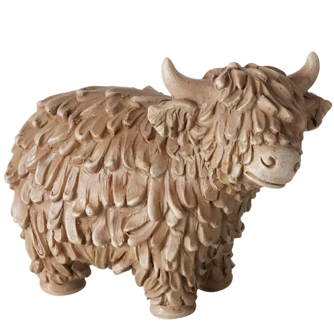 Deko Kuh Buffy, Schottisches Hochlandrind braun, 18x13cm, Boltze Home Collections