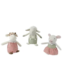 Deko Plüschtiere Bauernhof, Kuh, Schwein oder Schaf aus Plüsch mit Kleidung, 25cm