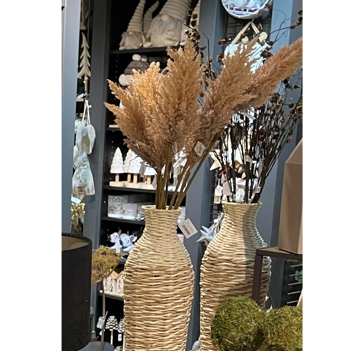 Dekoratives Pampasgras in cremebraun aus Kunststoff, 83cm