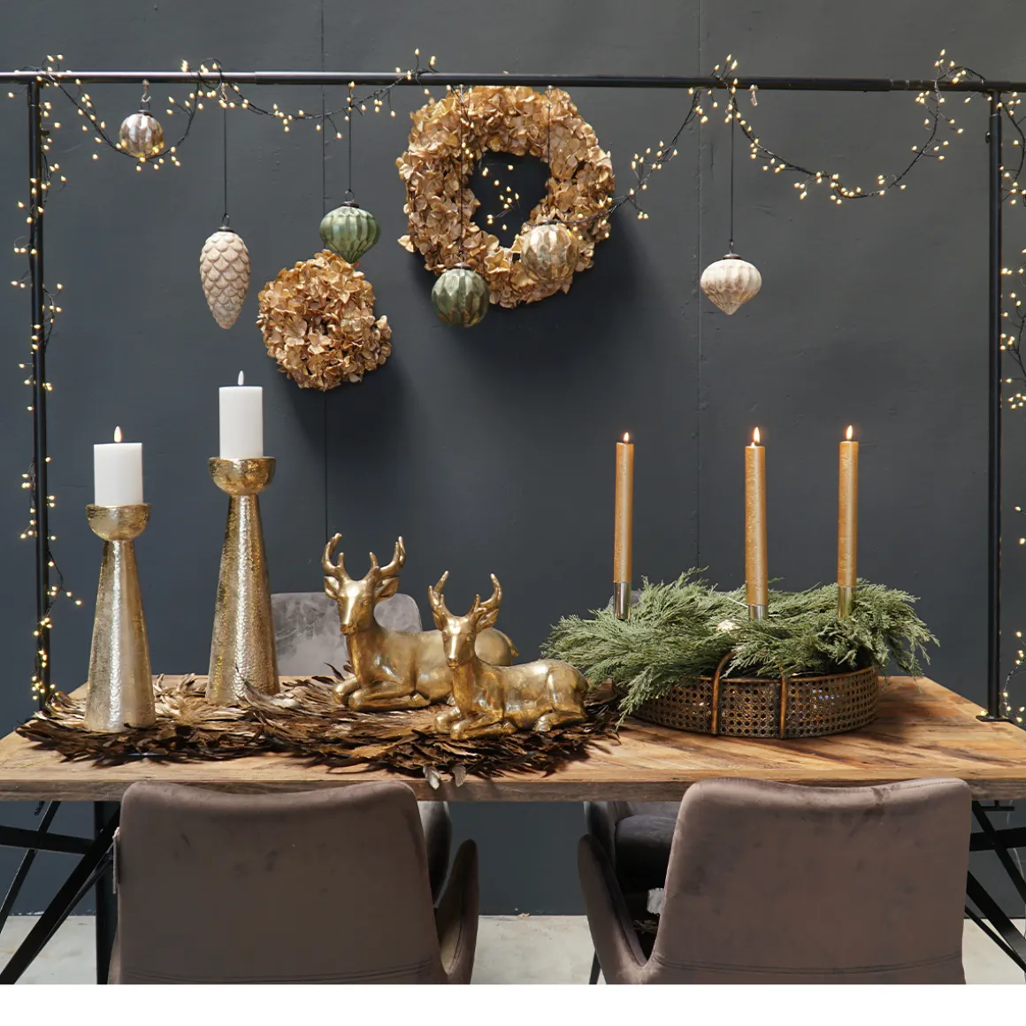 Dekostange Trapez, Decorationsgestell für Tisch, verstellbar auf 235cm, Metall