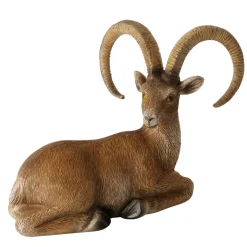 Deko Steinbock Poldie, Steinbock liegend, braun, 15cm, Boltze Home Collection