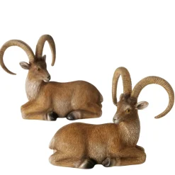 Deko Steinbock Poldie, Steinbock liegend, braun, 15cm, Boltze Home Collection